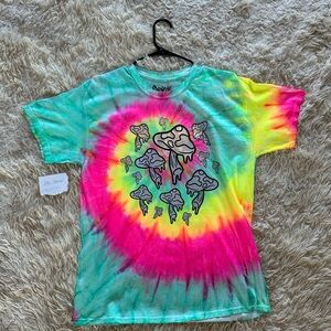 Spencer’s tie dye/holographic mushroom T-shirt